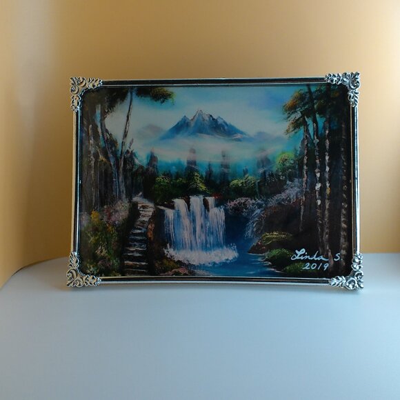 Small Road in Mountain, 5x7 Art print, mountain, water fall, water fountain - Picture 3 of 6
